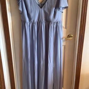 Elegant Light Blue Maxi Dress